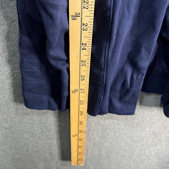 Isaac Mizrahi LIVE! Essentials Ribbed Pima Cotton Cardigan Dark Navy Size Small - Picture 5 of 10